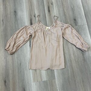 Francesca's Collections Blush Cold-Shoulder Peasant Top